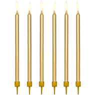 Свеча однотонная, 12 шт, золотистый
