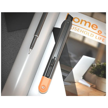 Набор ножей строительных Deli HS EHT4003C, 3 шт (ножи 9мм/18мм/трапеция), Soft Touch, оранжевый - 17