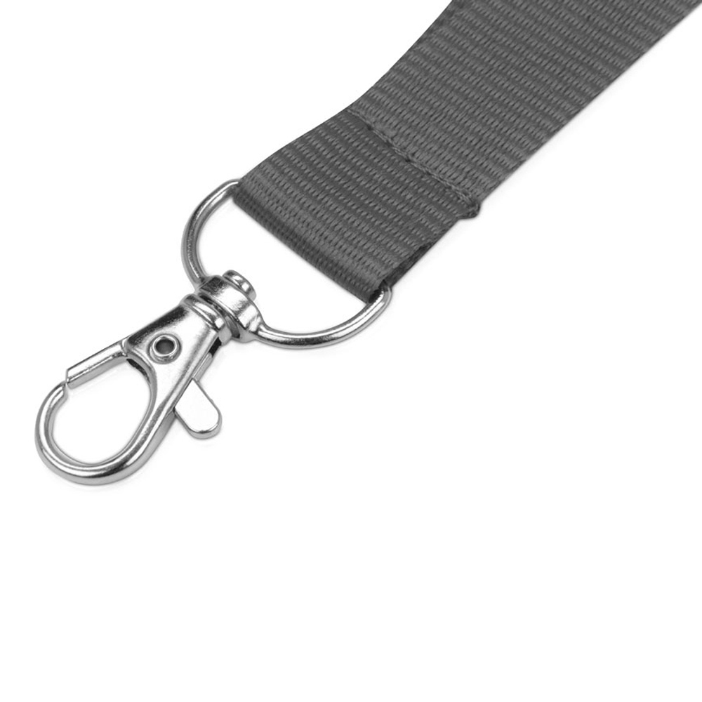 Тесьма с карабином для бэйджа "8391", 900x20 мм, серый - 2