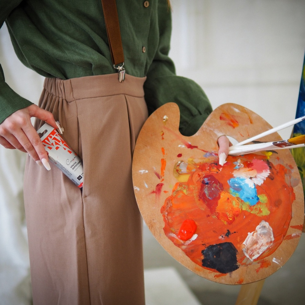 Краски акриловые "Сонет", 520 синяя светлая, 75 мл, туба - 4