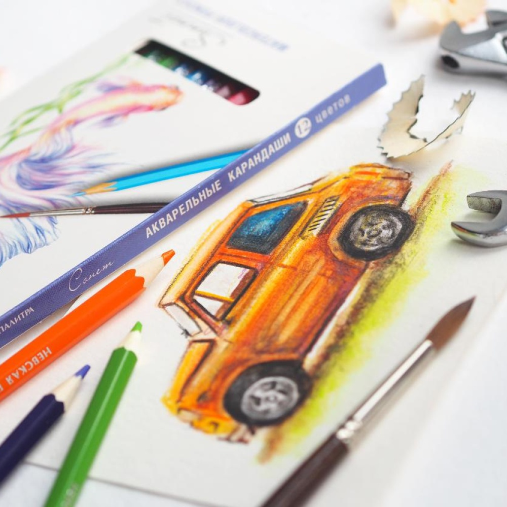 Карандаши акварельные "Сонет", 12 цветов - 3