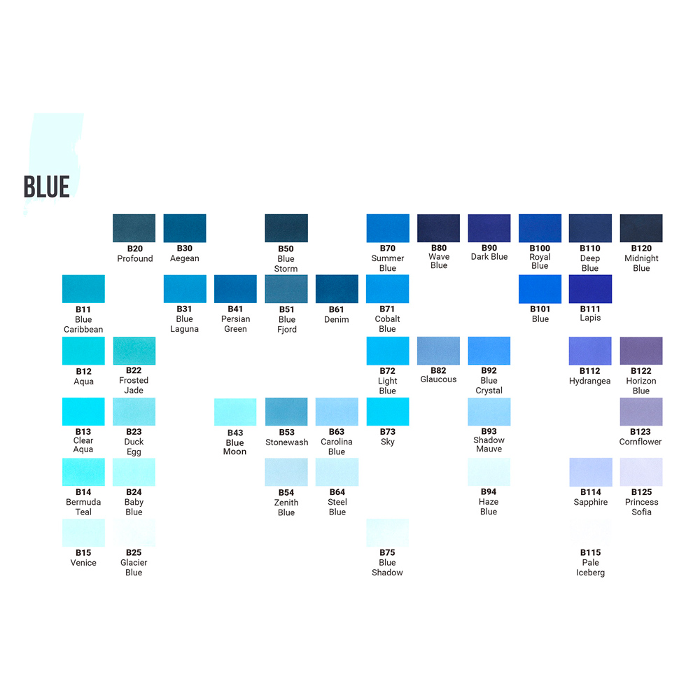 Маркер перманентный двусторонний "Sketchmarker Brush", B63 синяя Каролина - 2