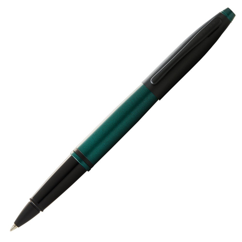 Ручка роллер Cross "Calais Matte Green and Black Lacquer", 0.7 мм, зеленый, черный, стерж. черный