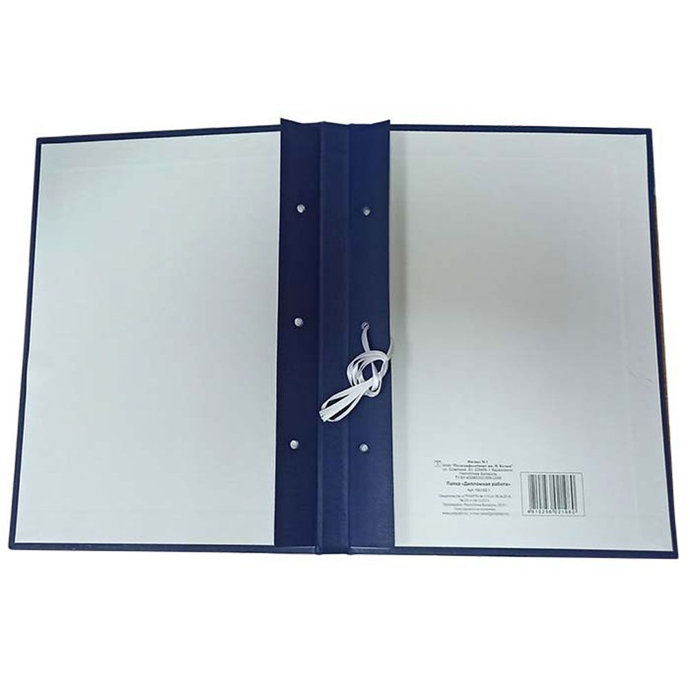 Папка для диплома "Дипломная работа", 3 отверстия со шнурком, синий - 2