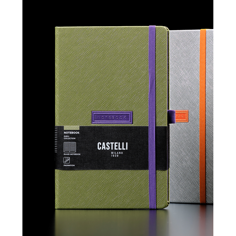 Блокнот "Shell lime", А5, 96 листов, зеленый, срез фиолетовый - 5