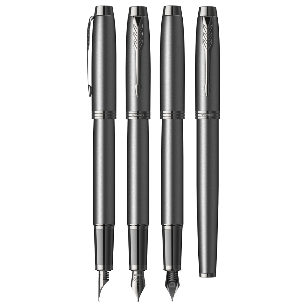 Ручка перьевая "Parker IM Achromatic", F, черный, патрон синий - 4