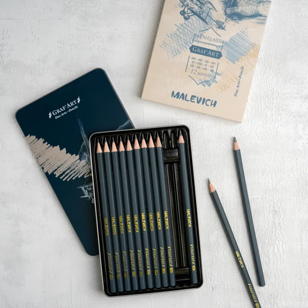 Карандаш чернографитный "Малевичъ", 12 шт, набор - 9