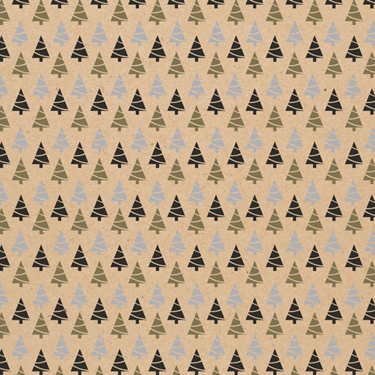 Бумага декоративная в рулоне "Kraft Christmas assortment", 60 г/м2, 2x0.7 м, ассорти - 3