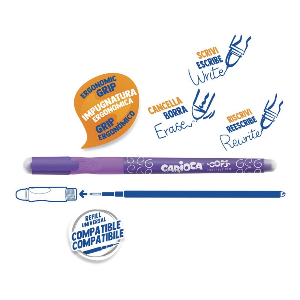 Ручка капиллярная-гелевая "Oops", 0.7 мм, фиолетовый, стерж. фиолетовый