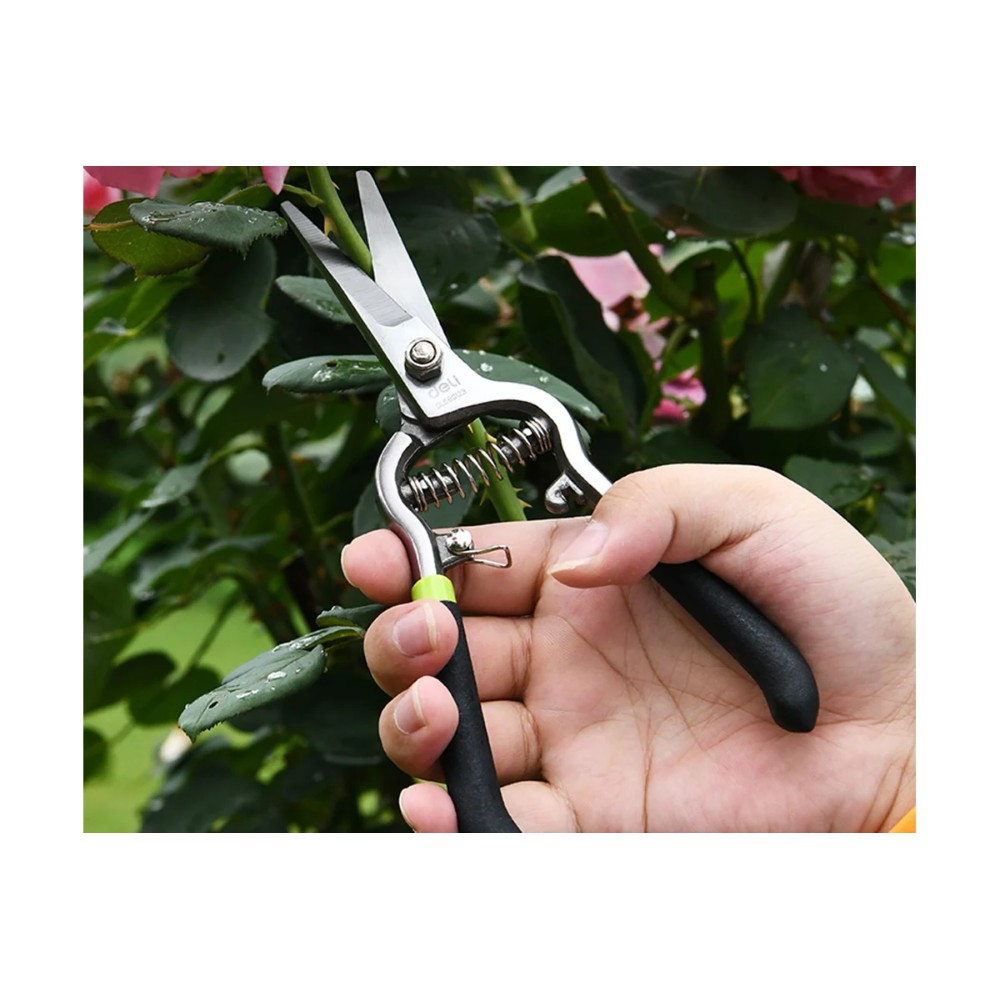 Ножницы садовые Deli GS EDL580123, 200 мм., черный, зеленый - 5