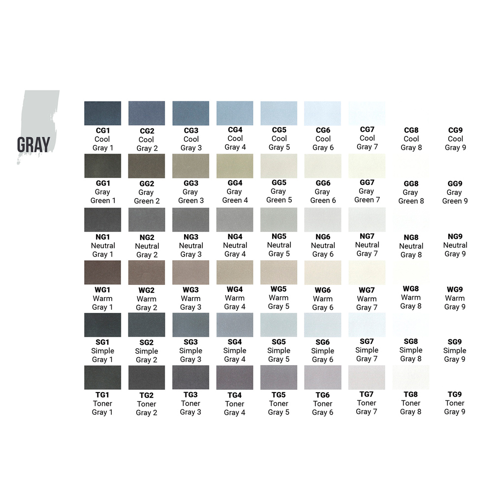 Маркер перманентный двусторонний "Sketchmarker Brush", GG6 серо-зеленый 6 - 2