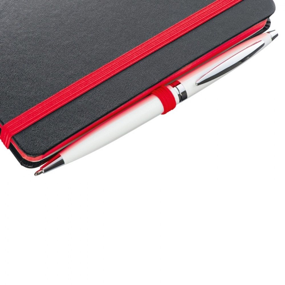 Блокнот "Rostock", А6, 80 листов, линейка, черный, красный - 3