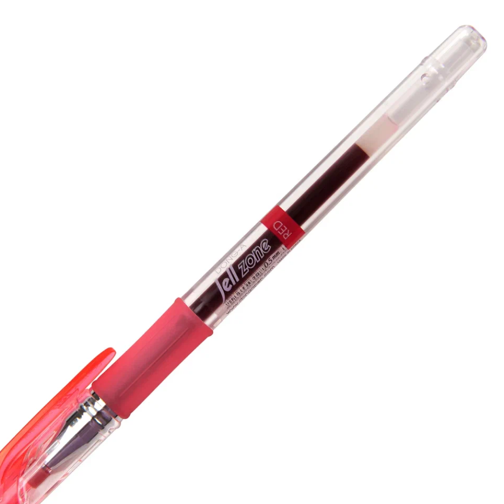 Ручка гелевая "Jell-Zone Standard", 0.5 мм, прозрачный, стерж. красный - 4