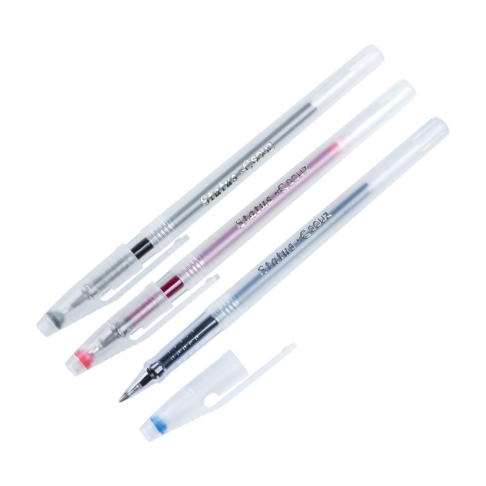 Ручка гелевая "Status", 0.7 мм, прозрачный, стерж. черный