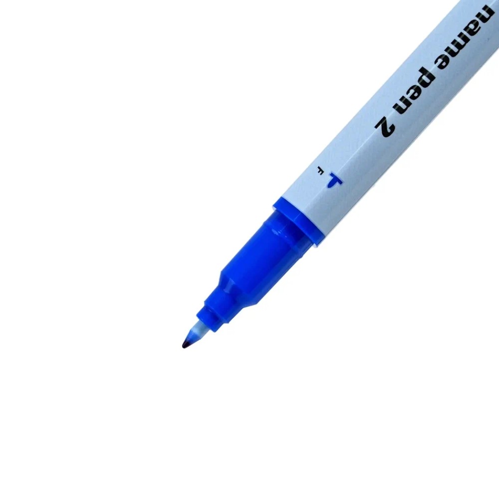 Маркер перманентный "Twin Name Pen", двусторонний, синий - 5