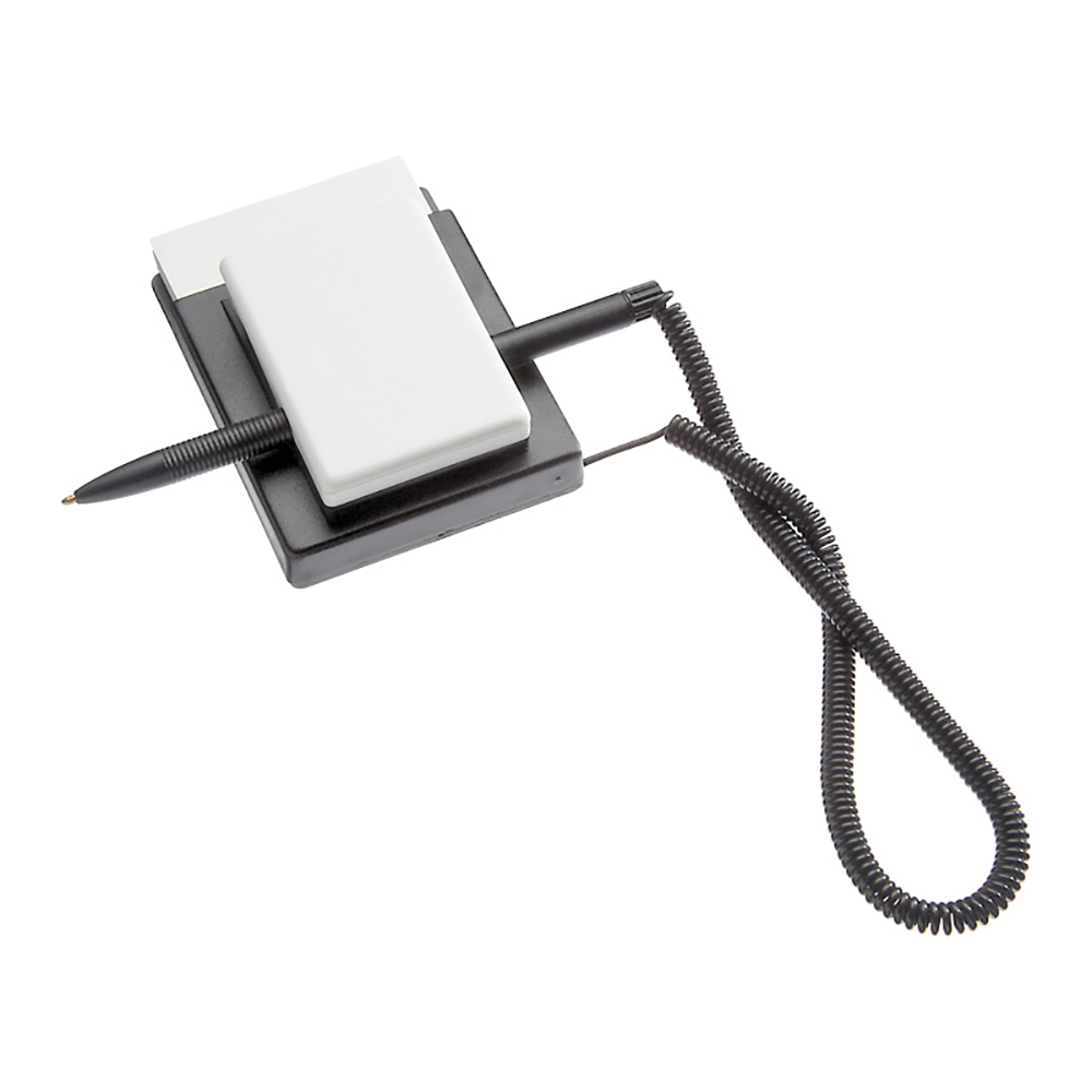 Ручка шариковая на подставке "Haftklammer", черный, белый, стерж. синий - 3