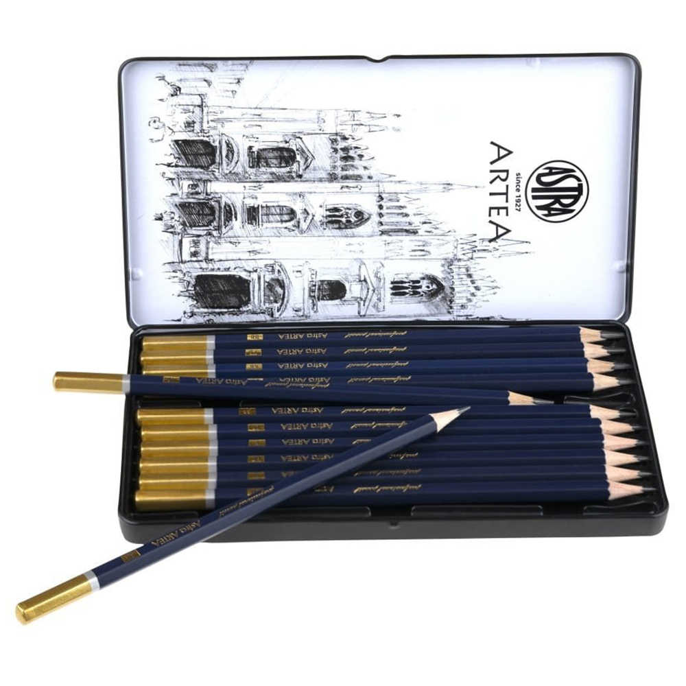 Набор карандашей чернографитных "Artea", 8B-3H, 12 шт. - 2