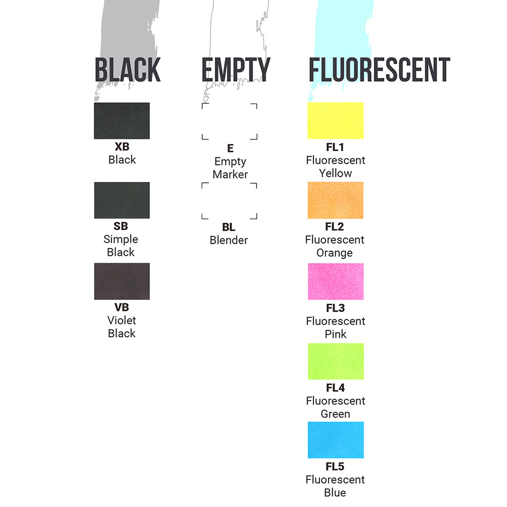 Маркер перманентный двусторонний "Sketchmarker Brush", SB простой черный - 2