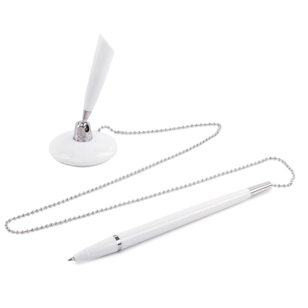 Ручка шариковая на подставке "Стэнд-Пен", 0.5 мм, белый, стерж. синий