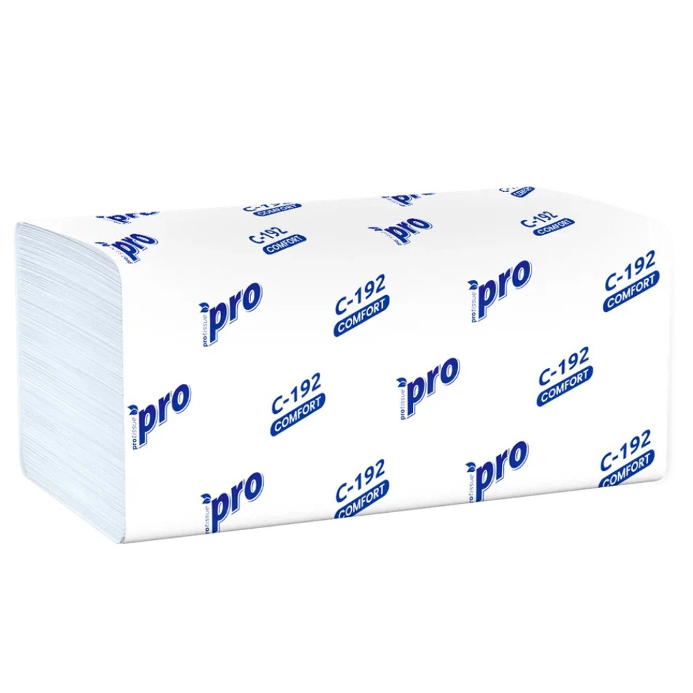 Полотенца бумажные PROtissue V - сложение 250 листов, 1 слой, 100% целлюлоза