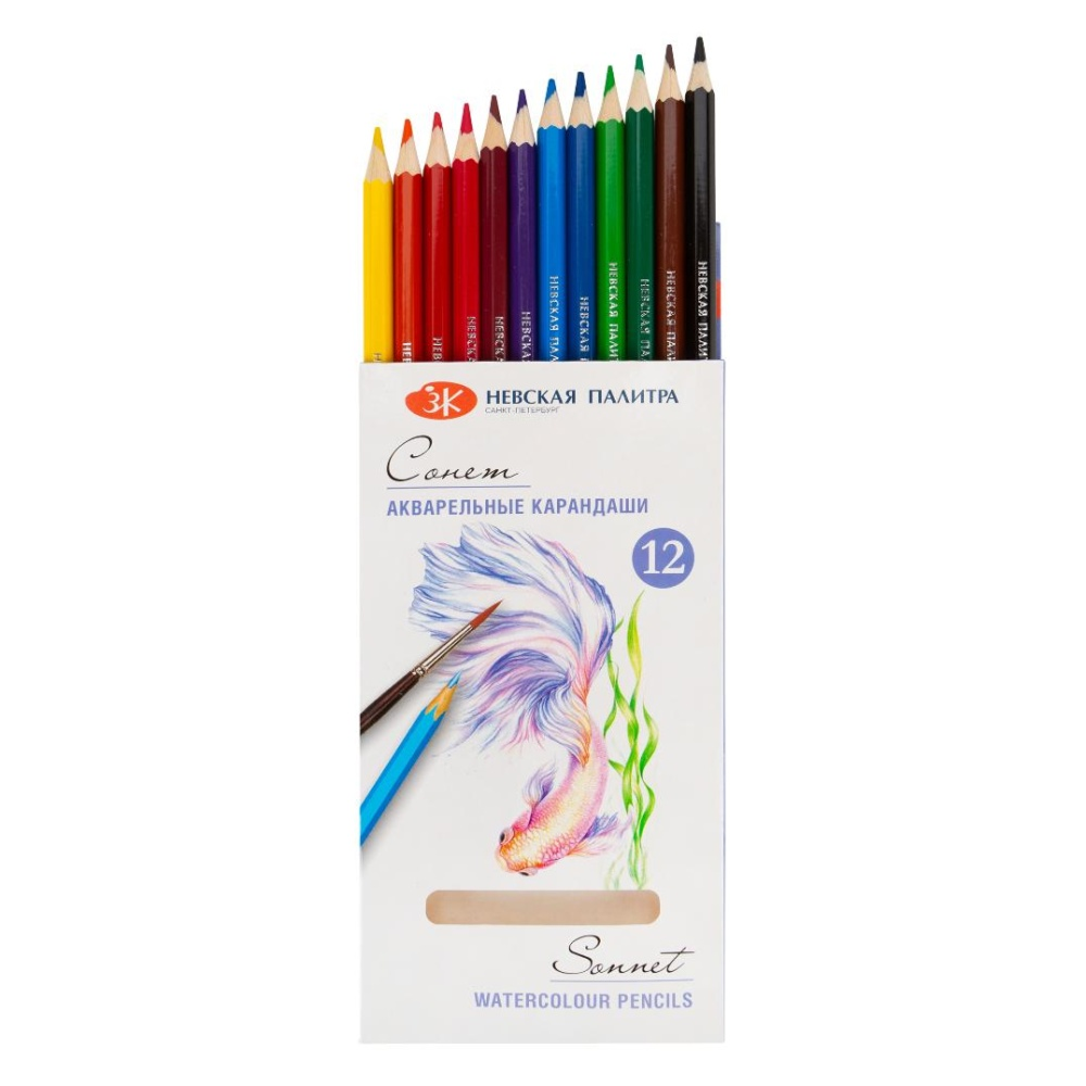 Карандаши акварельные "Сонет", 12 цветов - 2