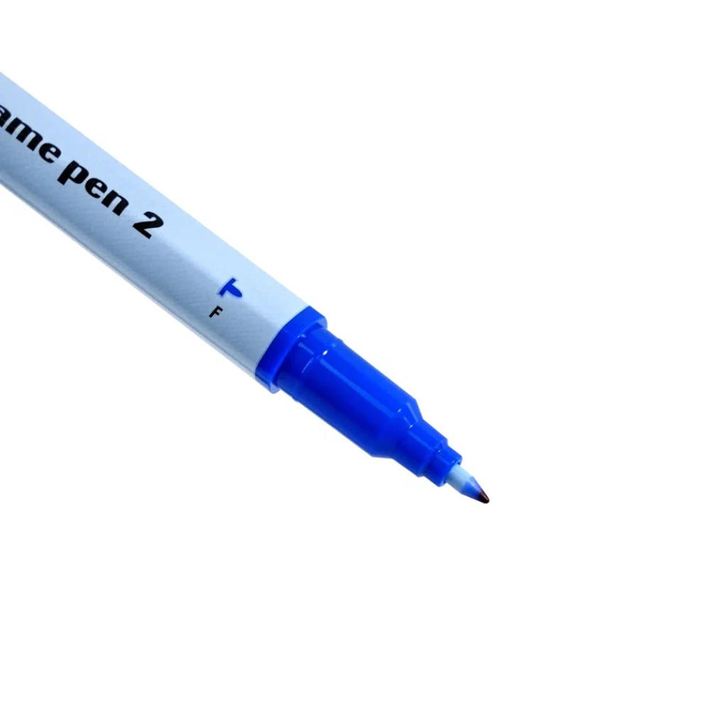 Маркер перманентный "Twin Name Pen", двусторонний, синий - 6