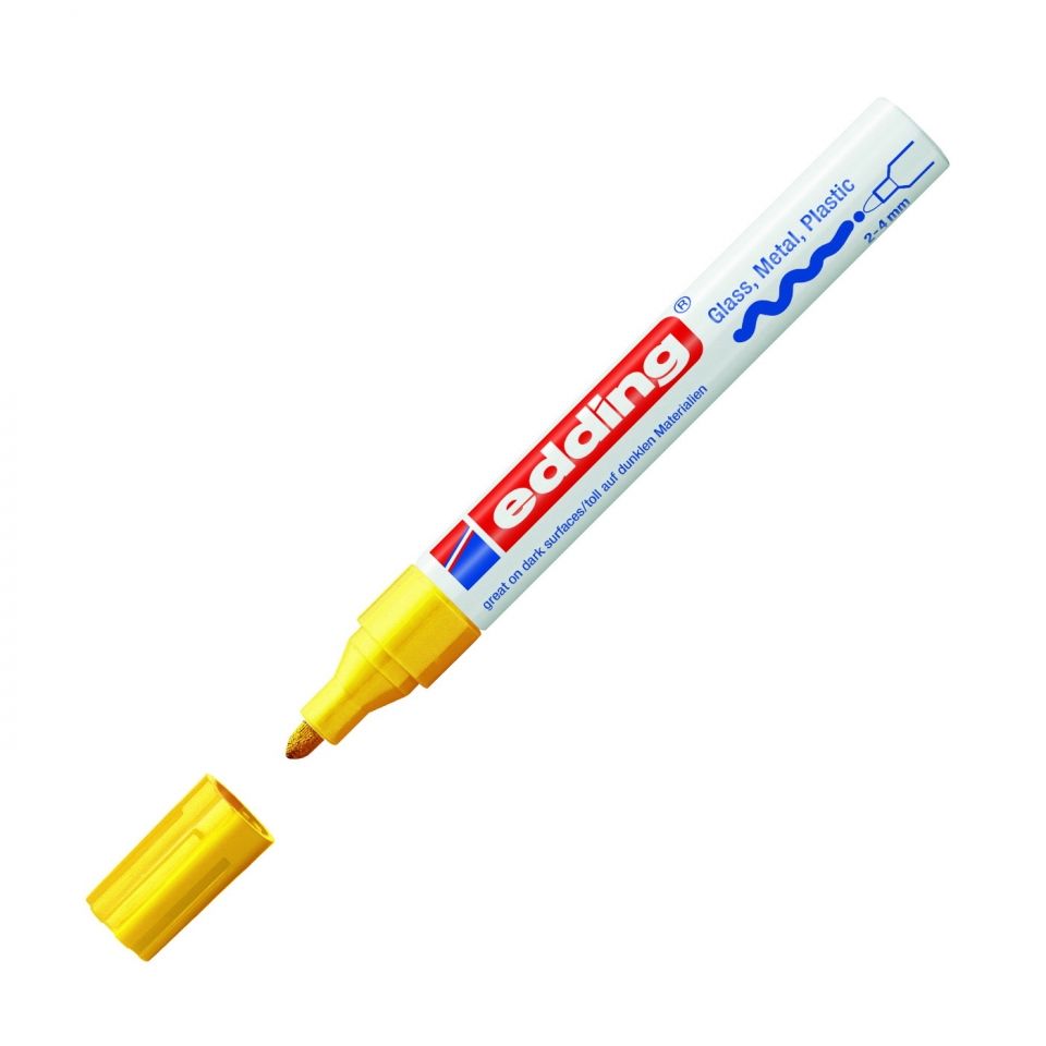 Маркер перманентный на нитрокраске Edding "750", белый - 4