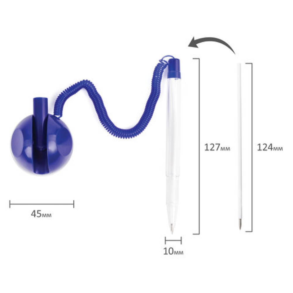 Ручка шариковая на подставке "Стенд-Пен", 0.5 мм, синий, стерж. синий - 3