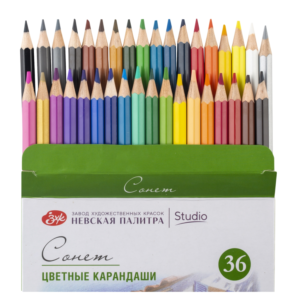 Набор цветных карандашей "Сонет", 36 цветов - 2