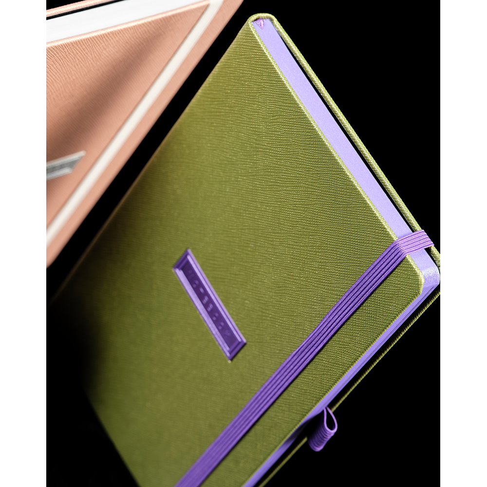 Блокнот "Shell lime", А5, 96 листов, зеленый, срез фиолетовый - 6