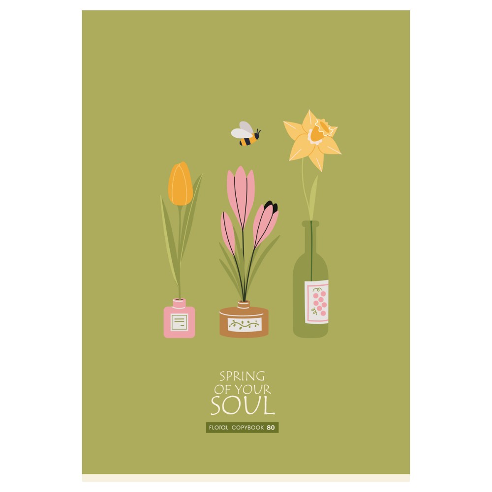 Тетрадь "Весна", А4, 80 листов, клетка, ассорти - 3