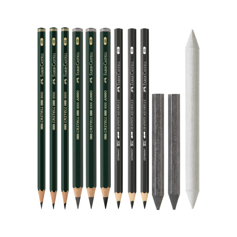 Карандаш чернографитный "Castell 9000", 19 штук, в металлическом футляре - 3