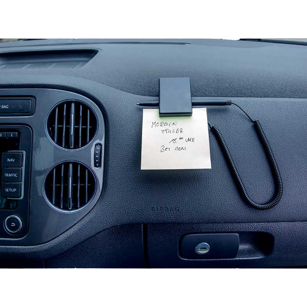 Ручка шариковая на подставке "Haftklammer", черный, белый, стерж. синий - 2