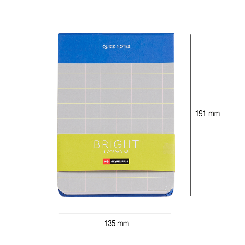 Блокнот "Bright", А5, 135х191 мм, 80 листов, линейка, синий, серый - 2