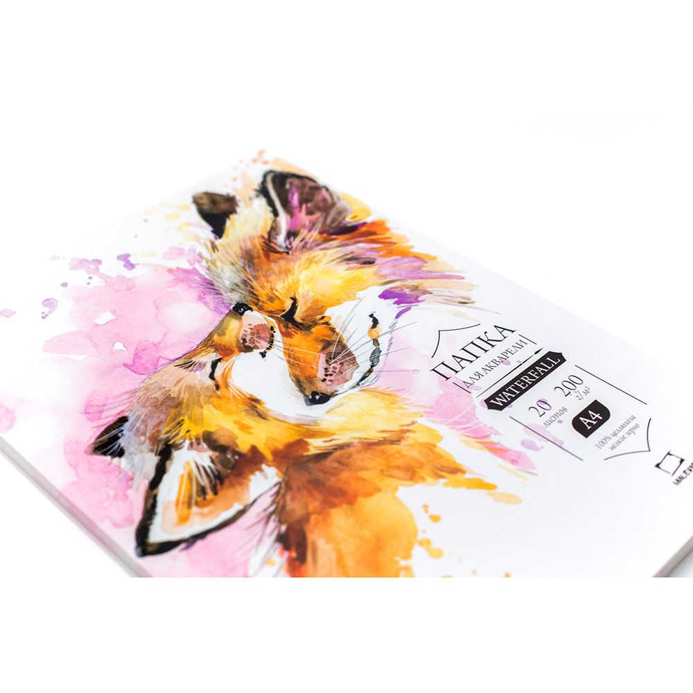 Блок бумаги для акварели "Waterfall", А4, 200 г/м2, 20 листов - 4