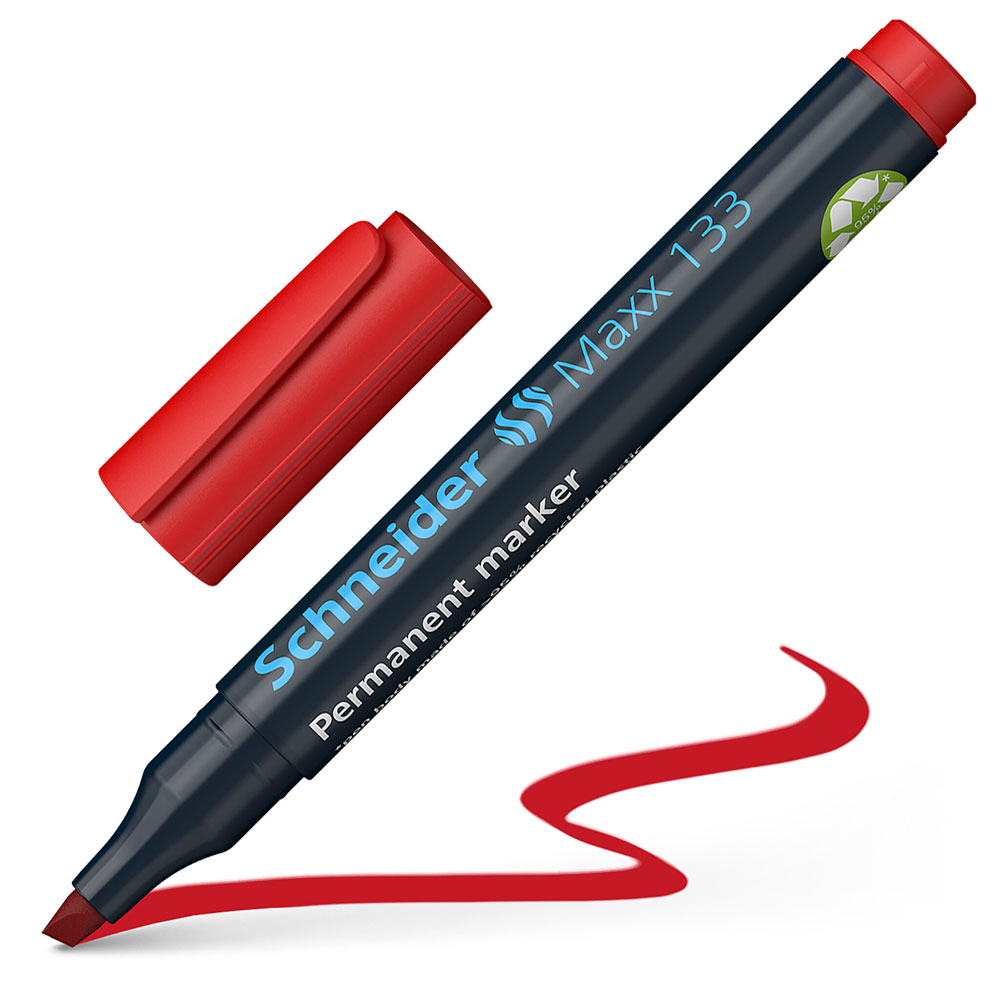 Маркер перманентный "Schneider Maxx 133", красный - 2