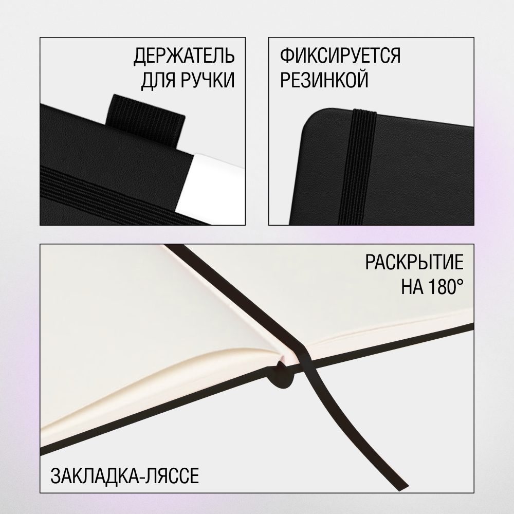 Скетчбук "Sketchmarker", 9x14 см, 140 г/м2, 80 листов, черный - 4