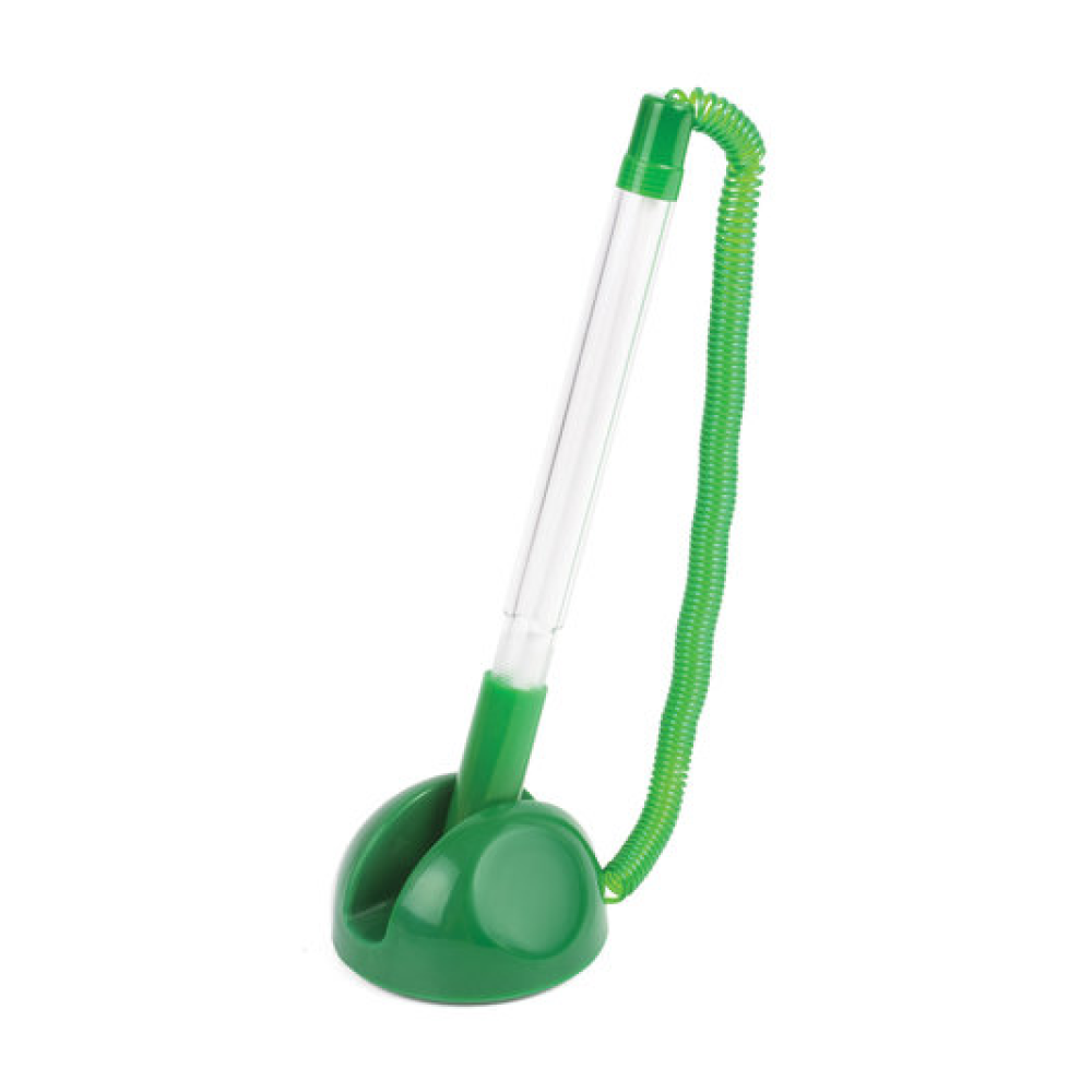 Ручка шариковая на подставке "Стенд-Пен", 0.5 мм, пласт., зеленый, стерж. синий