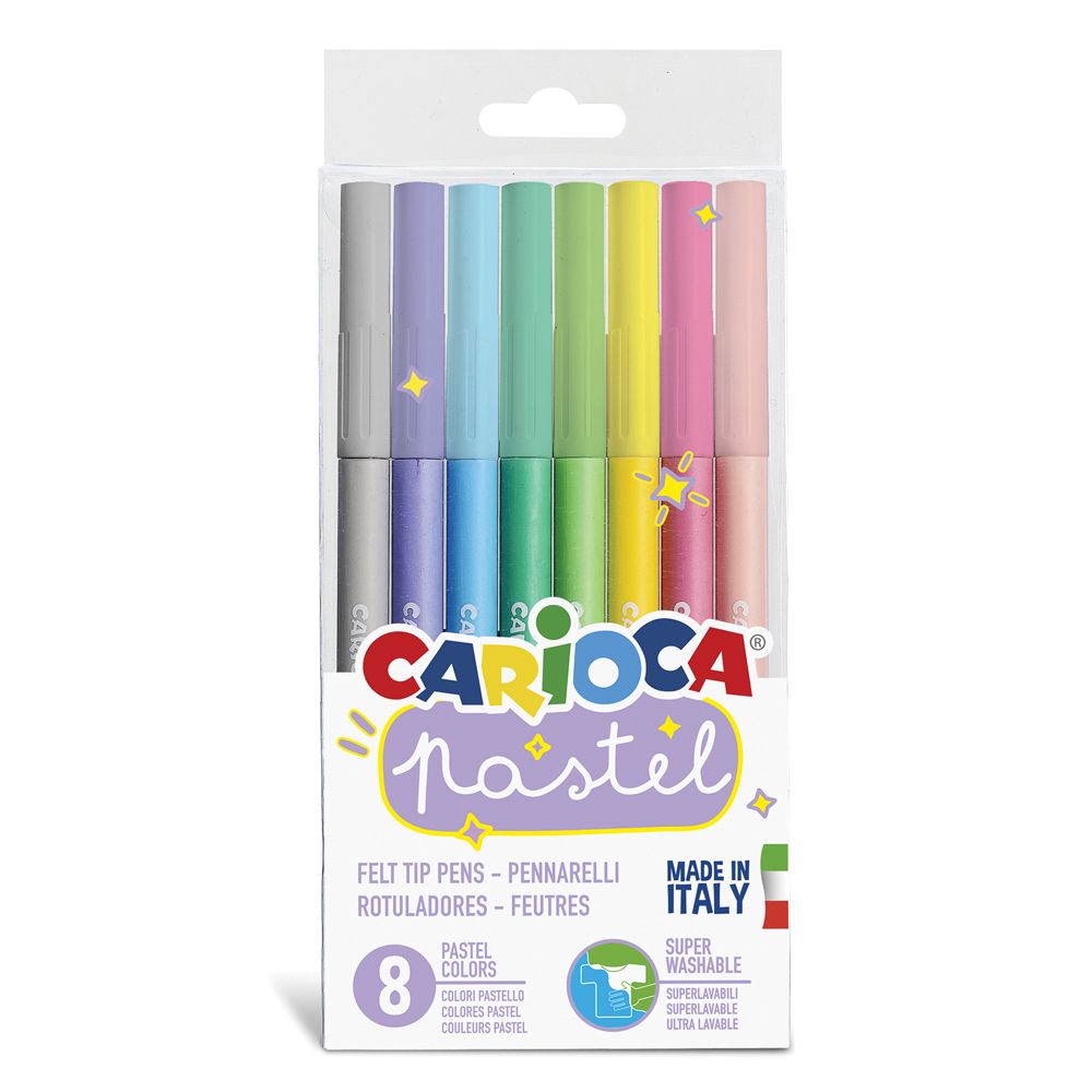 Фломастеры Carioca "Pastel", 8 шт