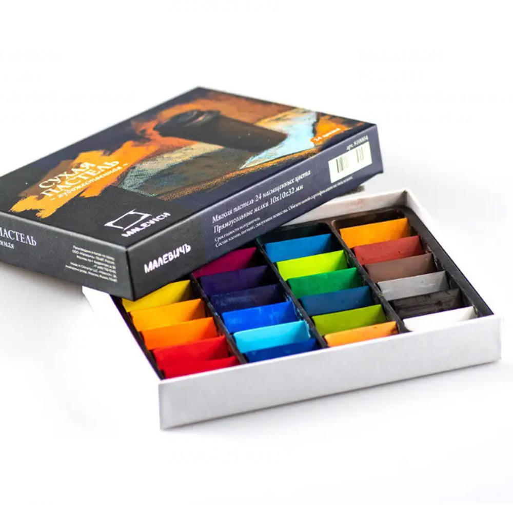 Пастель сухая "Малевичъ" квадратные мелки-половинки, 24 цвета - 2