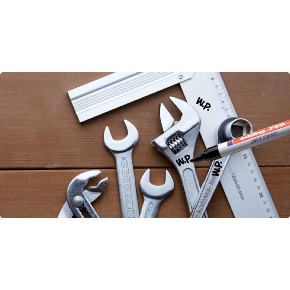 Маркер перманентный на нитрокраске Edding "750", белый - 7