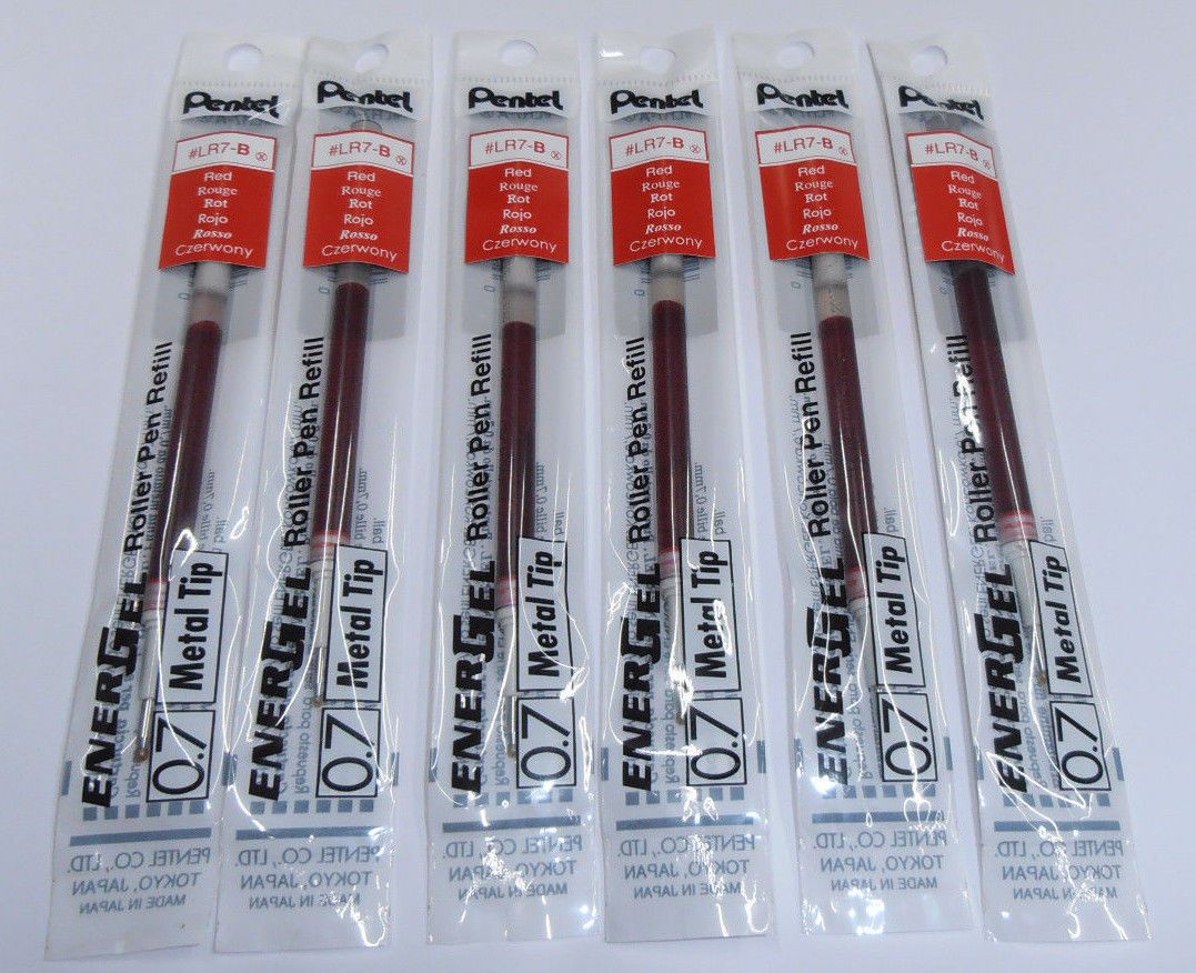 Стержень-роллер "Pentel EnerGel", 0.7 мм, 110 мм, красный - 2