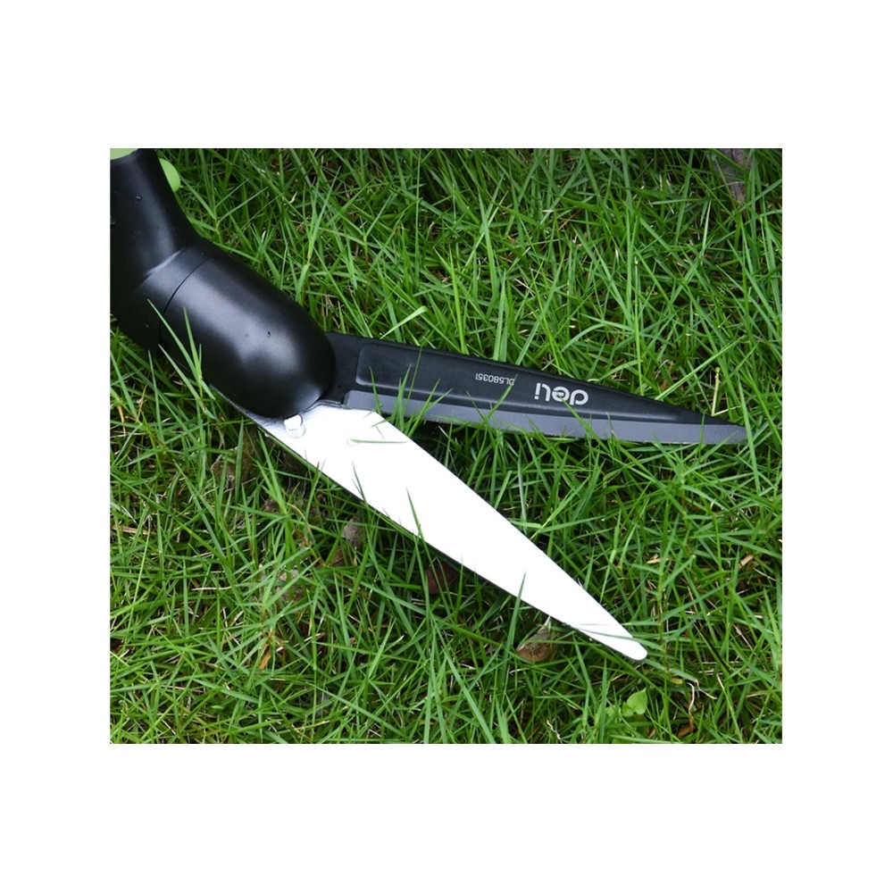 Ножницы газонные поворотные Deli GS EDL580351, пружина, тефлон, 340 мм., черный, зеленый - 14