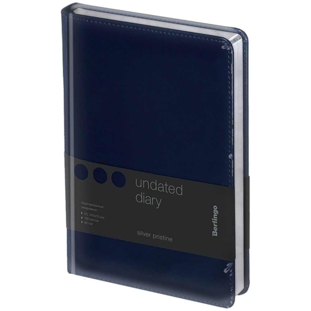 Ежедневник недатированный "Silver Pristine", А5, 320 страниц, синий - 9