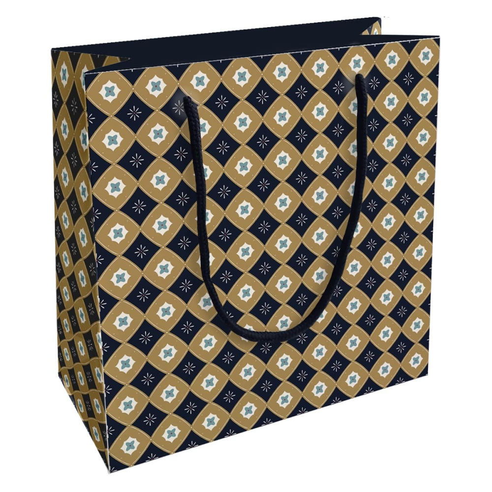 Пакет бумажный подарочный "Gentleman", 20х20х8 см, горчичный