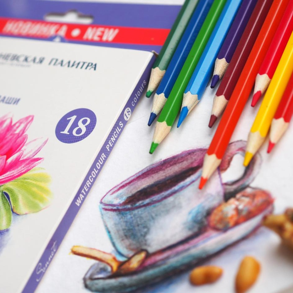 Карандаши акварельные "Сонет", 18 цветов - 3