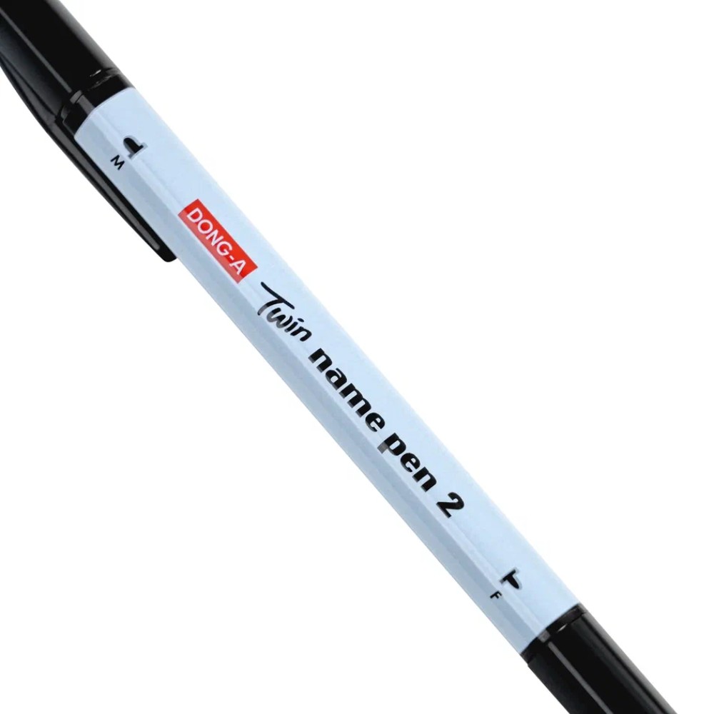 Маркер перманентный "Twin Name Pen", двусторонний, черный - 3