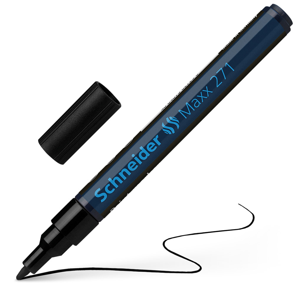 Маркер перманентный на нитрокраске "Schneider Maxx 271", черный - 2