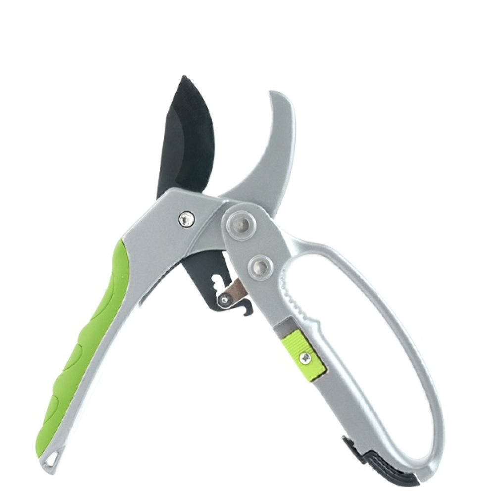 Секатор садовый Deli EDL580229, 200 мм, пластиковая ручка, зеленый