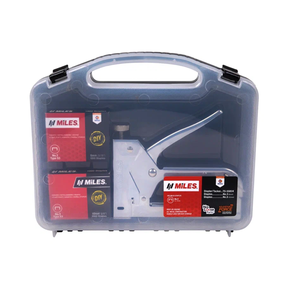 Набор инструментов Miles "5585KM3-D8-D10", степлер скобозабивной + скобы